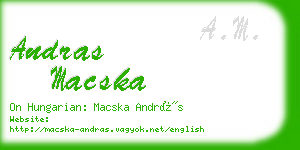 andras macska business card